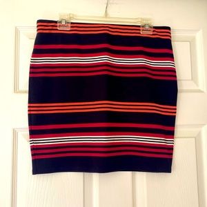 Striped Stretch Mini Skirt